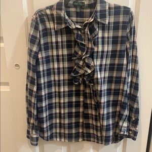 Ralph Lauren Navy Plaid Button Down Shirt